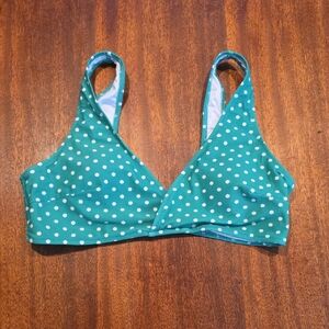 Cupshe Teal Polka Dot Bikini Top